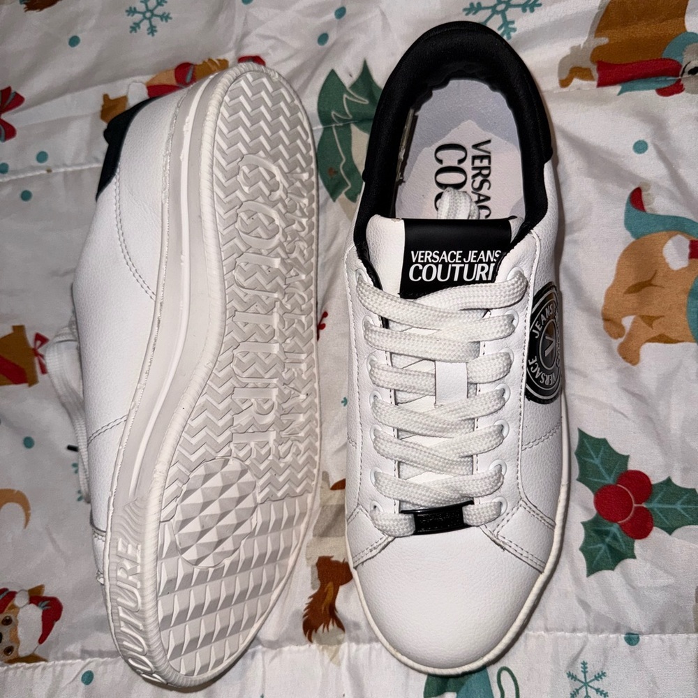Versace Jeans Collection White and Black Sneakers